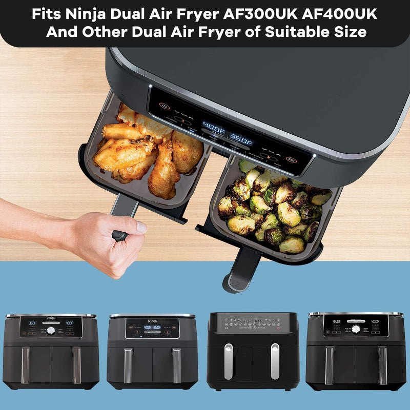 Accessoire Air Fryer, 2 Paquet Moule Air Fryer pour Ninja Foodi AF400EU AF300EU 9.5L, Air Fryer Accessoires, Moule Silicone Airfryer Pot pour Instant Pot Ultenic MasterPRO Dual Friteuse à Air
