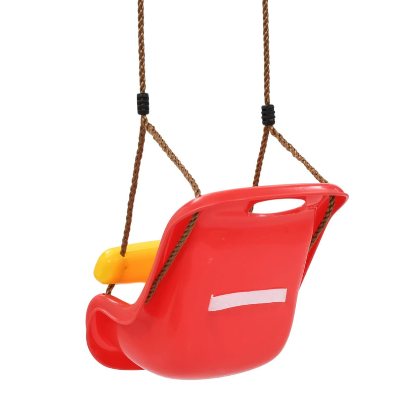 2 pcs Balançoires avec ceinture de sécurité pour bébé PP Rouge