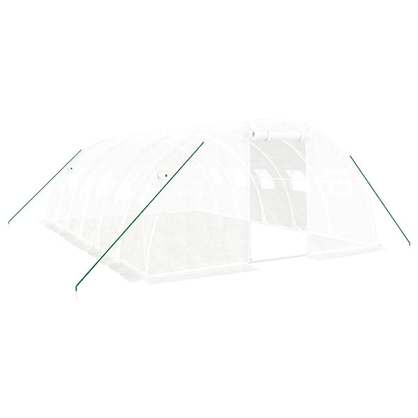 Serre avec cadre en acier blanc 24 m² 6x4x2 m