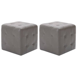 2 pcs Tables de chevet Gris 30x30x30 cm Similicuir