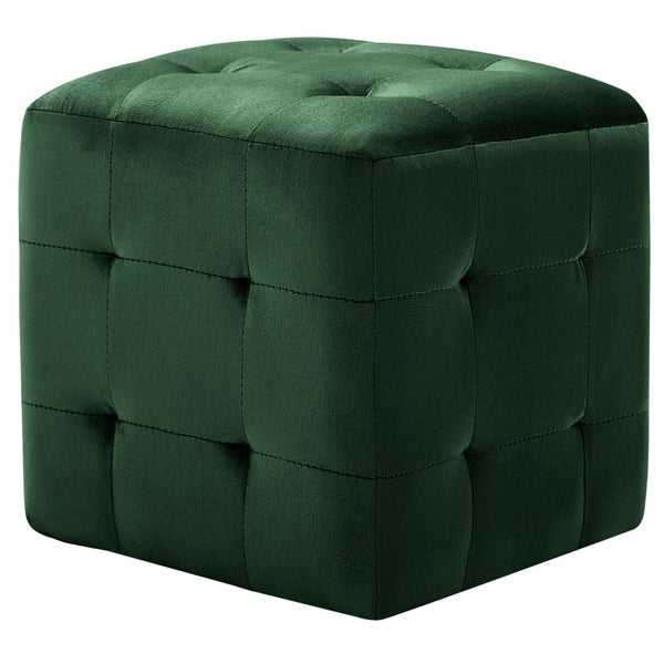 2 pcs Poufs Vert 30 x 30 x 30 cm Tissu velours