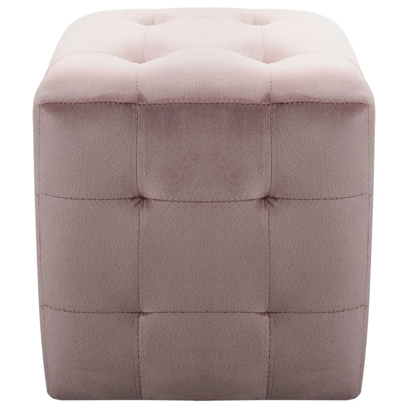 2 pcs Poufs Rose 30 x 30 x 30 cm Tissu velours