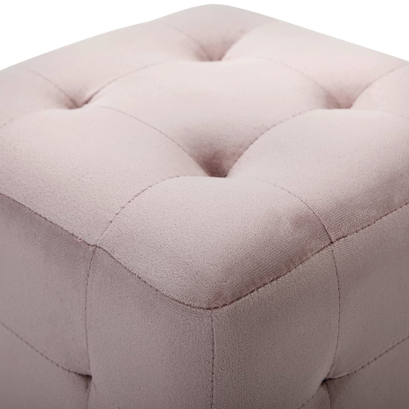 2 pcs Poufs Rose 30 x 30 x 30 cm Tissu velours