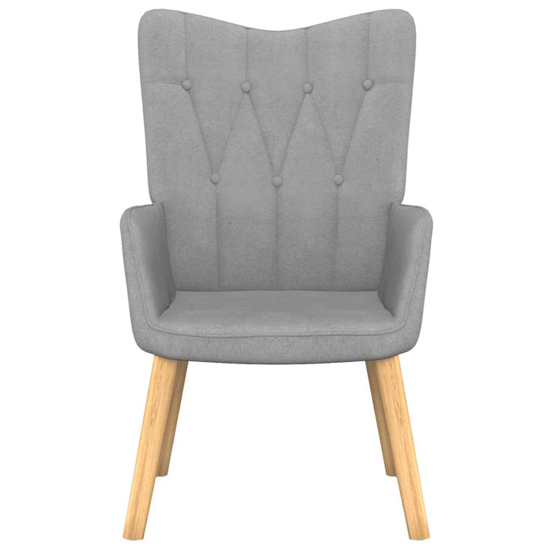 Chaise de relaxation avec tabouret Gris clair Tissu