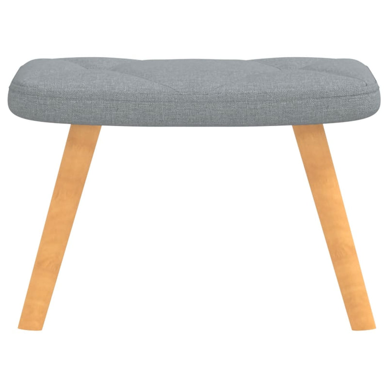 Chaise de relaxation avec tabouret Gris clair Tissu