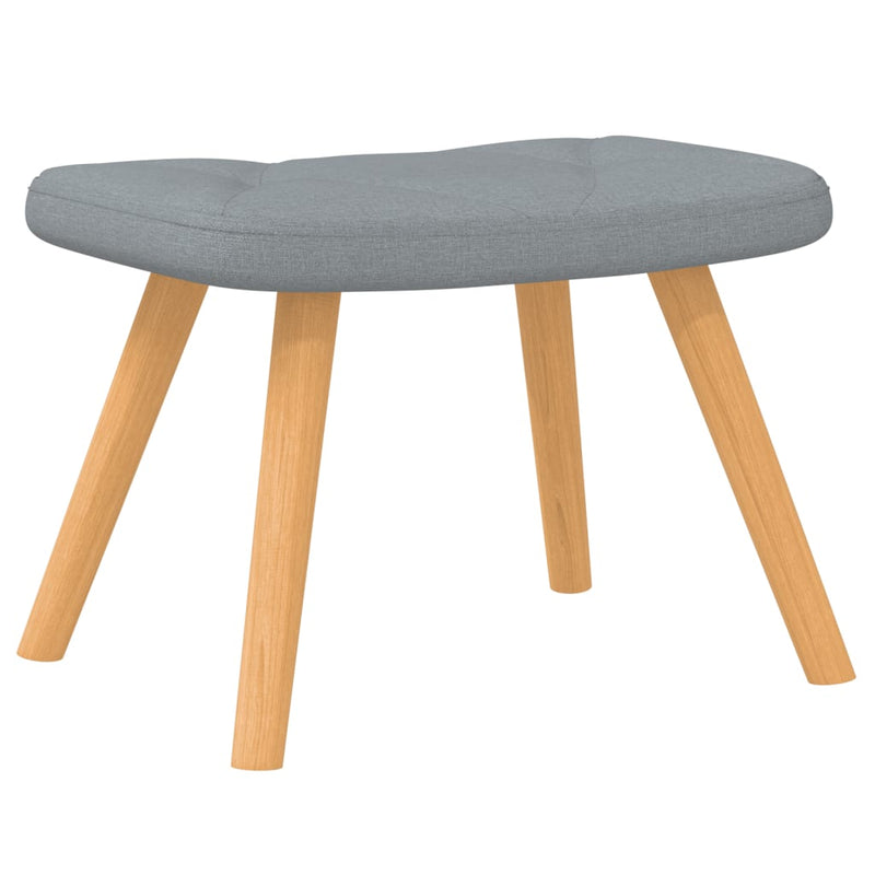 Chaise à bascule avec tabouret Gris clair Tissu