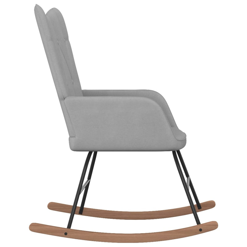 Chaise à bascule avec tabouret Gris clair Tissu