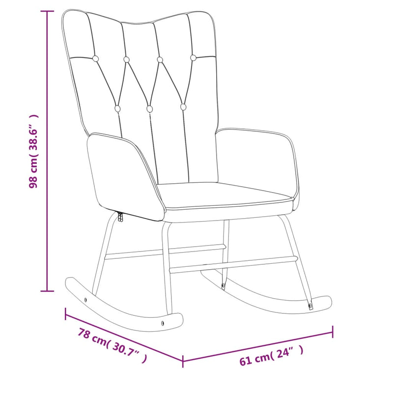 Chaise à bascule avec repose-pied Crème Tissu