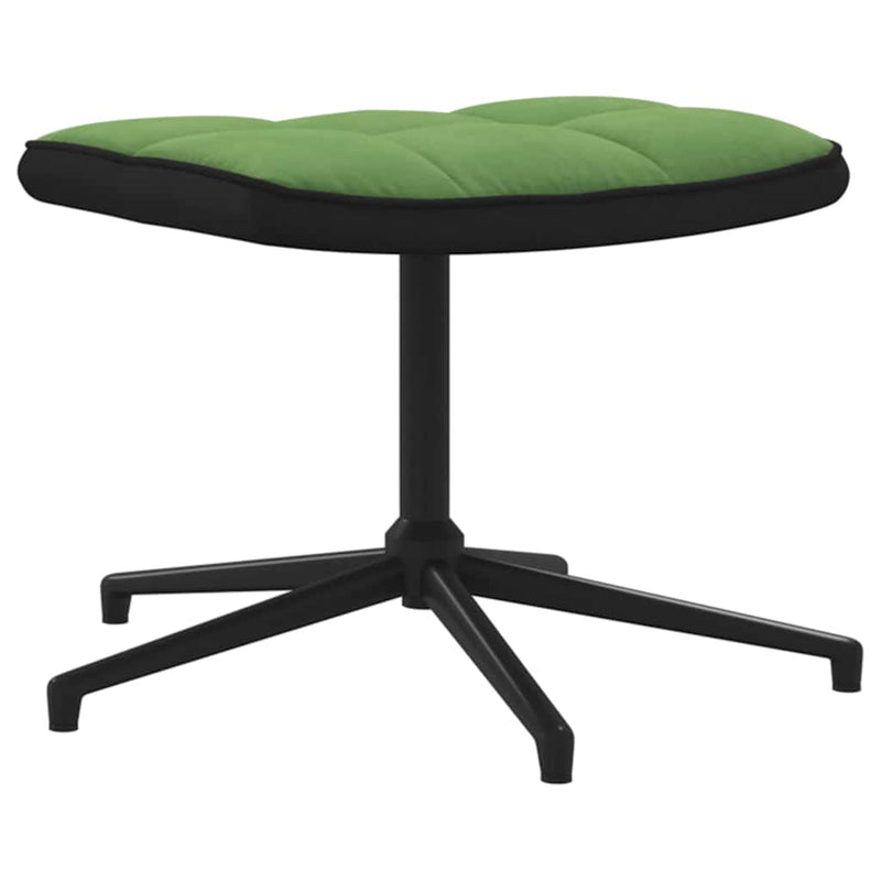 Chaise de relaxation avec repose-pied Vert clair Velours et PVC