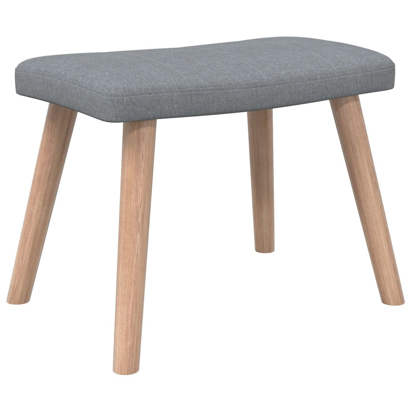 Chaise de relaxation avec tabouret Gris clair Tissu