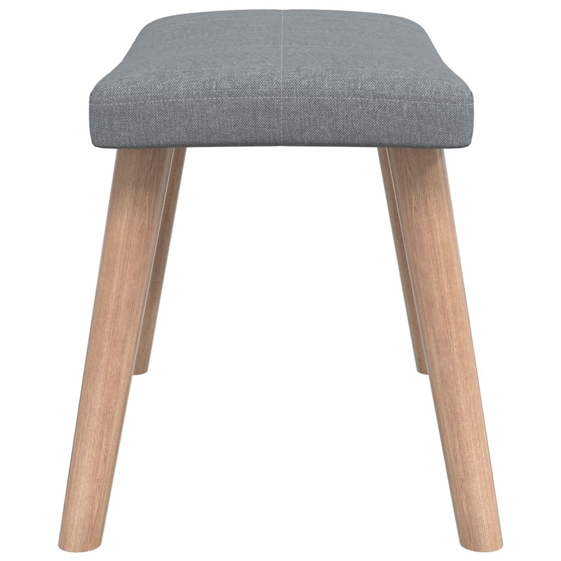 Chaise de relaxation avec tabouret Gris clair Tissu