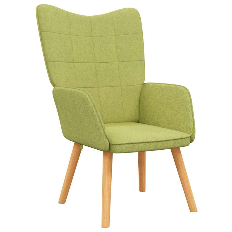 Chaise de relaxation avec tabouret Vert Tissu