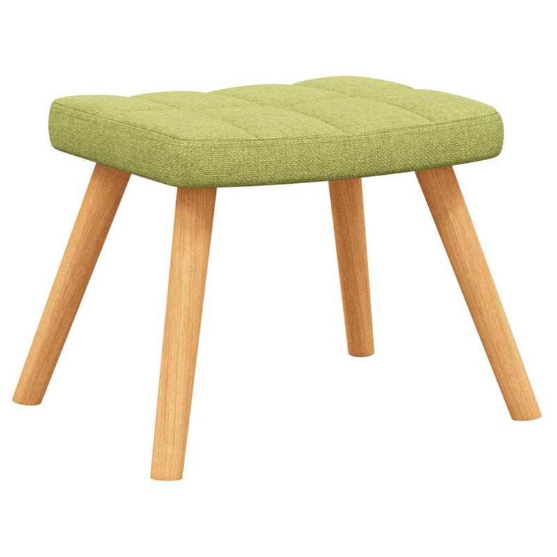 Chaise de relaxation avec tabouret Vert Tissu