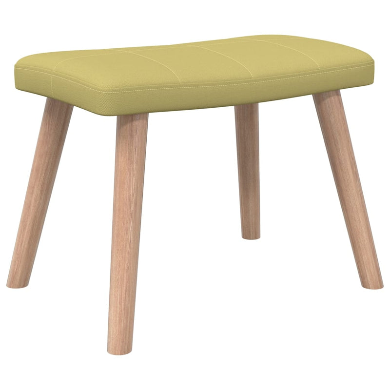 Chaise de relaxation avec tabouret Vert Tissu