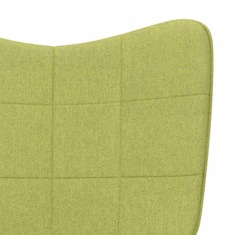 Chaise de relaxation avec tabouret Vert Tissu