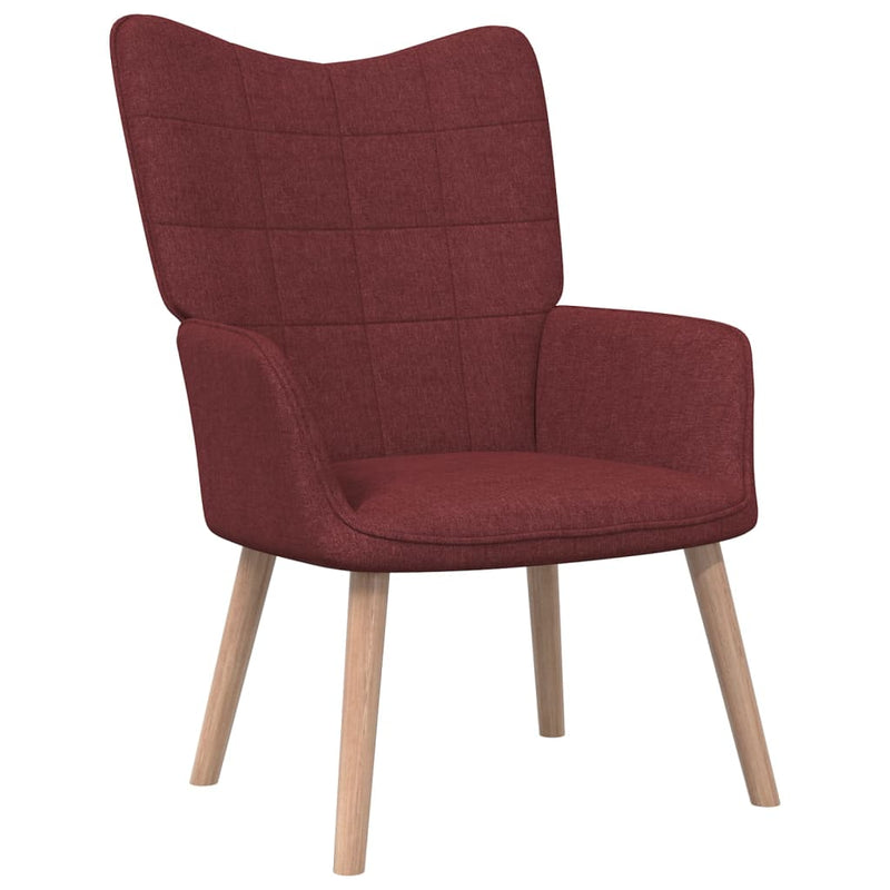 Chaise de relaxation avec tabouret Rouge bordeaux Tissu