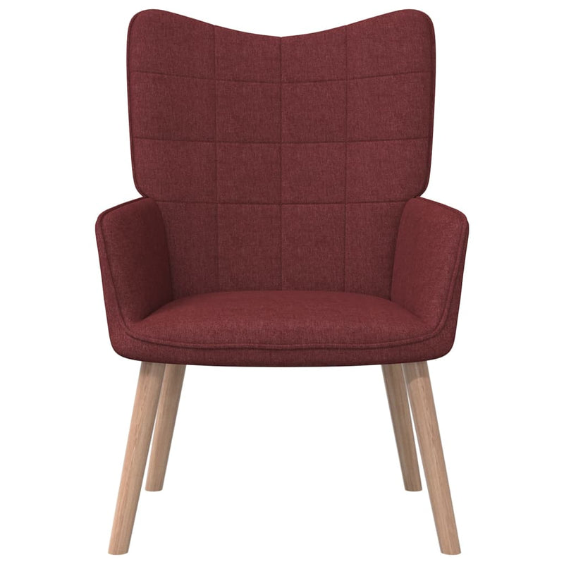 Chaise de relaxation avec tabouret Rouge bordeaux Tissu