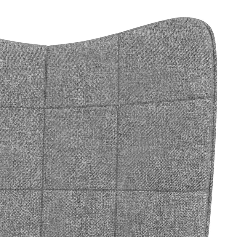 Chaise à bascule avec tabouret Gris clair Tissu