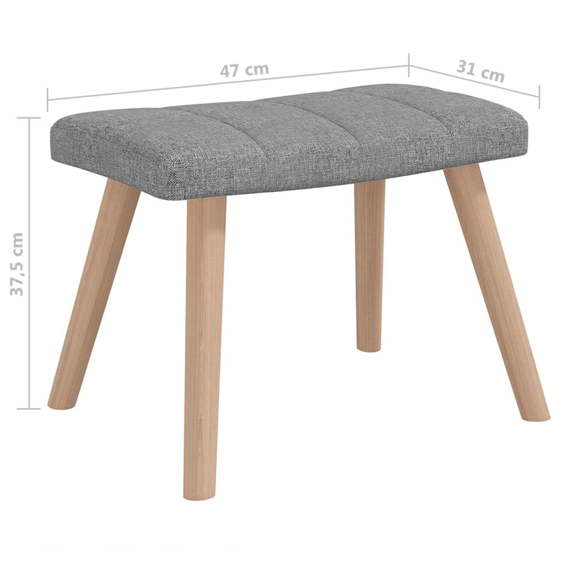 Chaise à bascule avec tabouret Gris clair Tissu