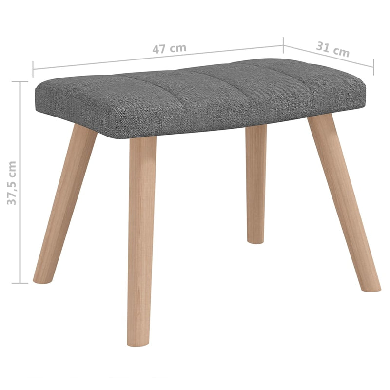 Chaise à bascule avec tabouret Gris foncé Tissu