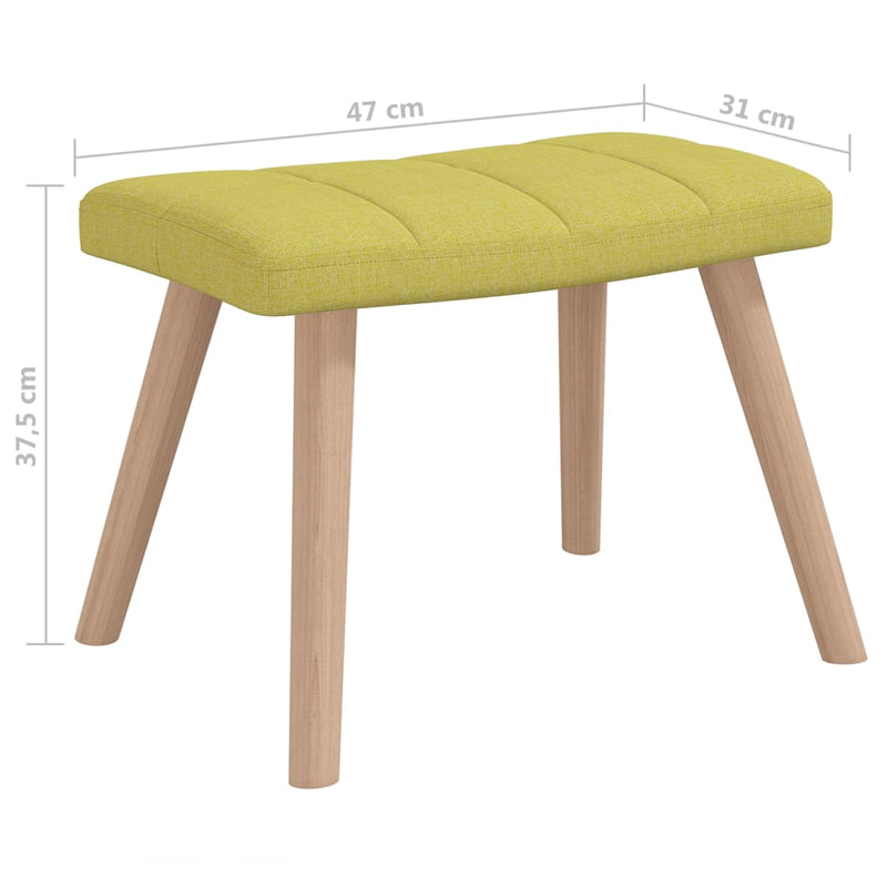 Chaise à bascule avec tabouret Vert Tissu