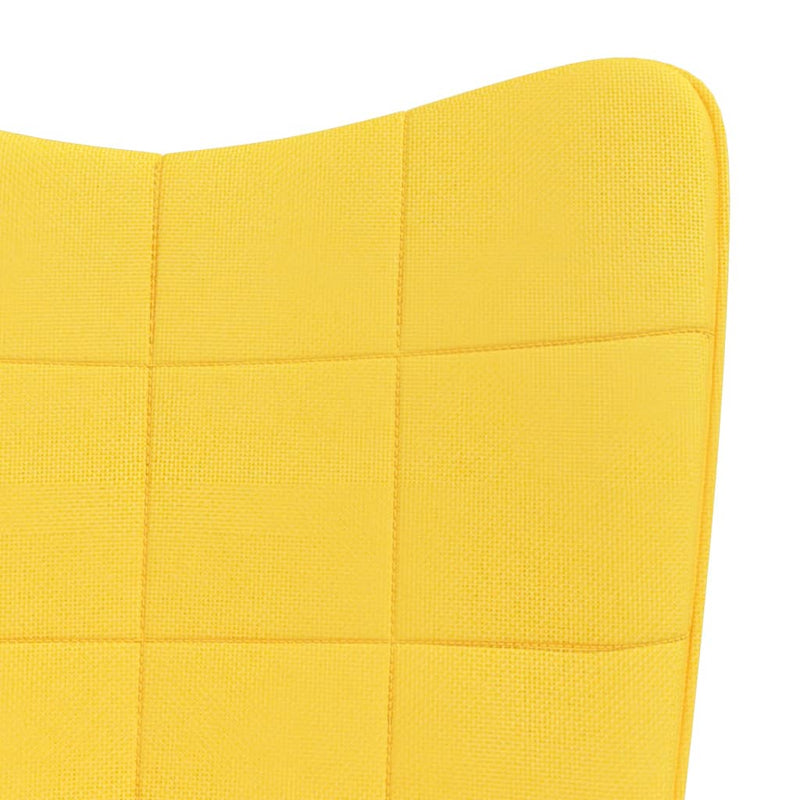 Chaise à bascule avec tabouret Jaune moutarde Tissu