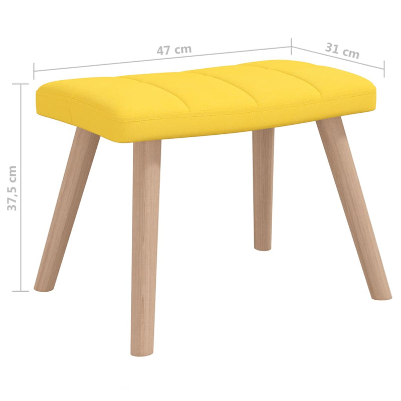 Chaise à bascule avec tabouret Jaune moutarde Tissu