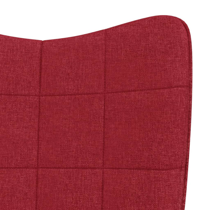 Chaise à bascule avec tabouret Rouge bordeaux Tissu