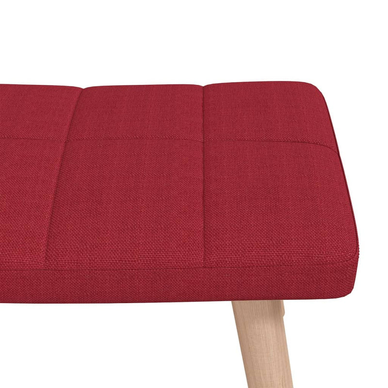 Chaise à bascule avec tabouret Rouge bordeaux Tissu