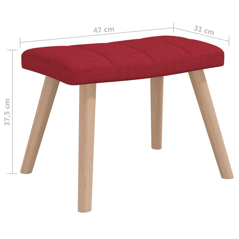 Chaise à bascule avec tabouret Rouge bordeaux Tissu