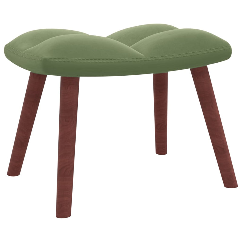 Chaise de relaxation avec repose-pied Vert clair Velours