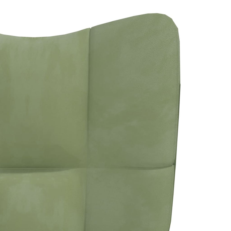 Chaise de relaxation avec repose-pied Vert clair Velours