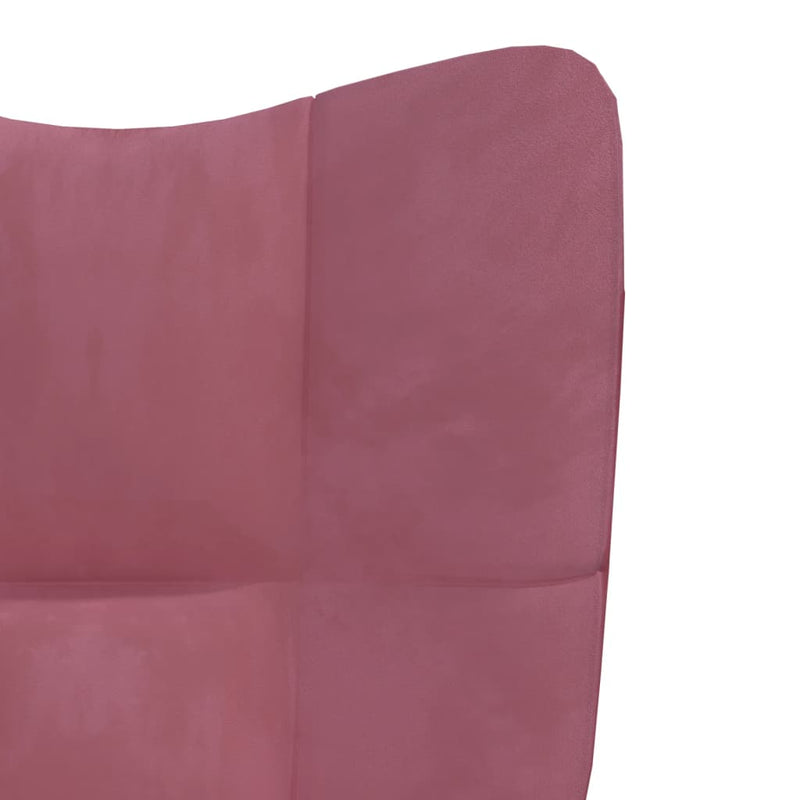 Chaise de relaxation avec repose-pied Rose Velours