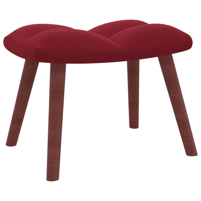 Chaise de relaxation avec repose-pied Rouge bordeaux Velours