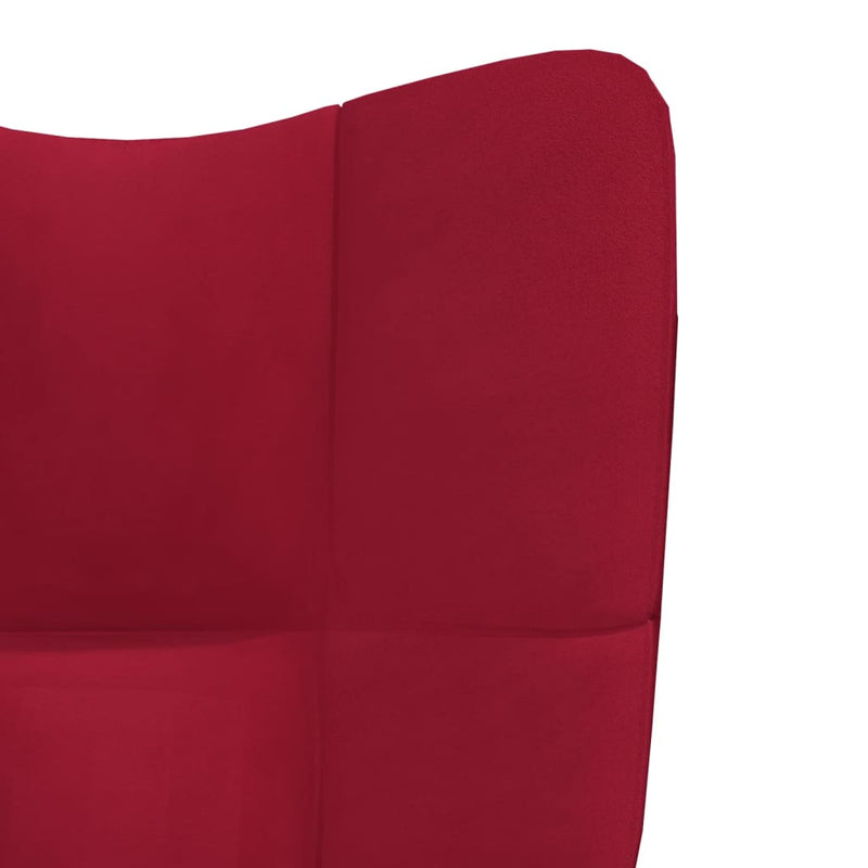 Chaise de relaxation avec repose-pied Rouge bordeaux Velours