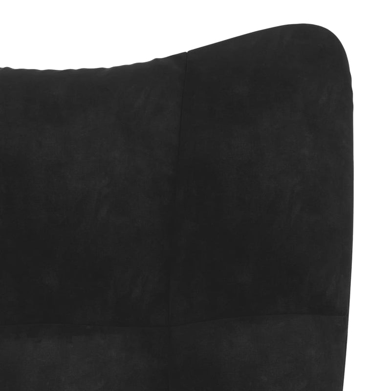 Chaise de relaxation avec repose-pied Noir Velours