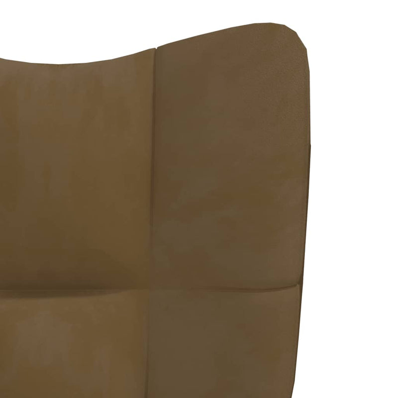 Chaise de relaxation avec repose-pied Marron Velours