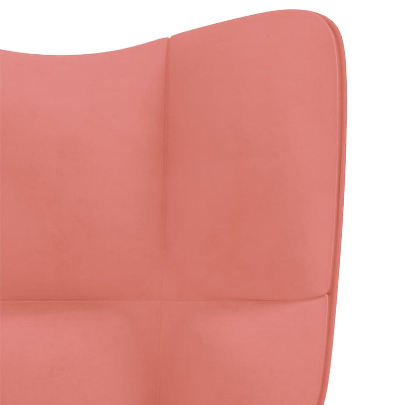 Chaise de relaxation avec repose-pied Rose Velours