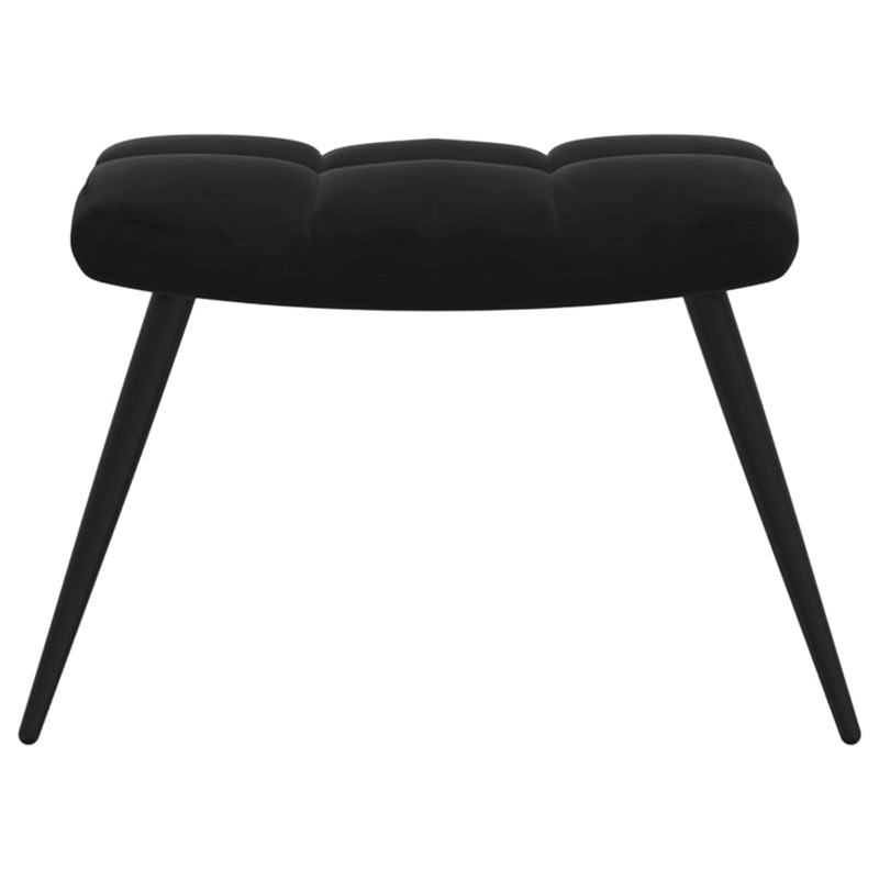 Chaise de relaxation avec repose-pied Noir Velours