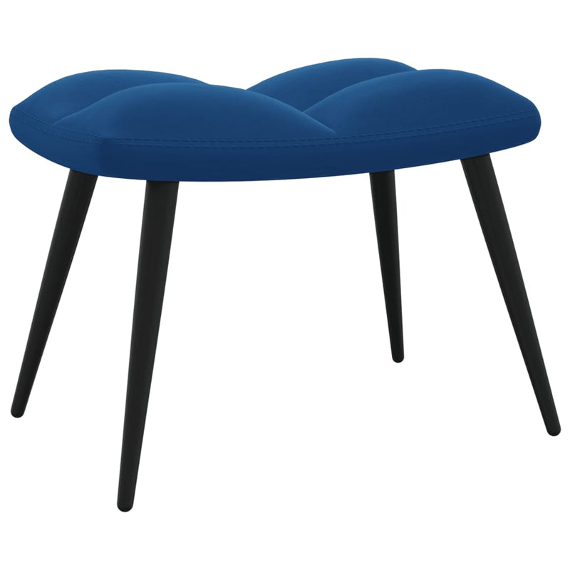 Chaise de relaxation avec repose-pied Bleu Velours