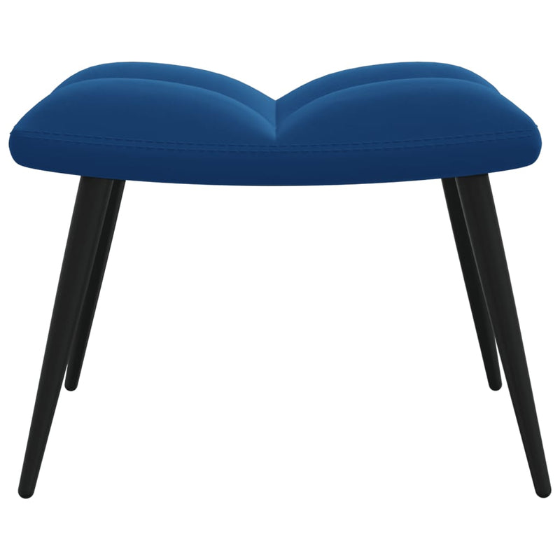 Chaise de relaxation avec repose-pied Bleu Velours