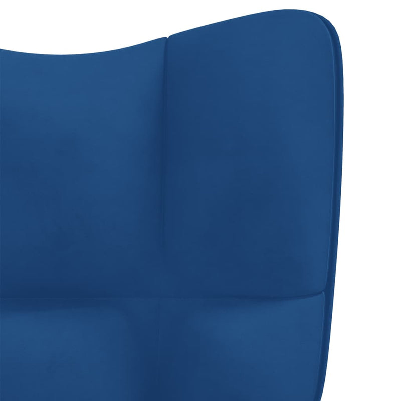 Chaise de relaxation avec repose-pied Bleu Velours