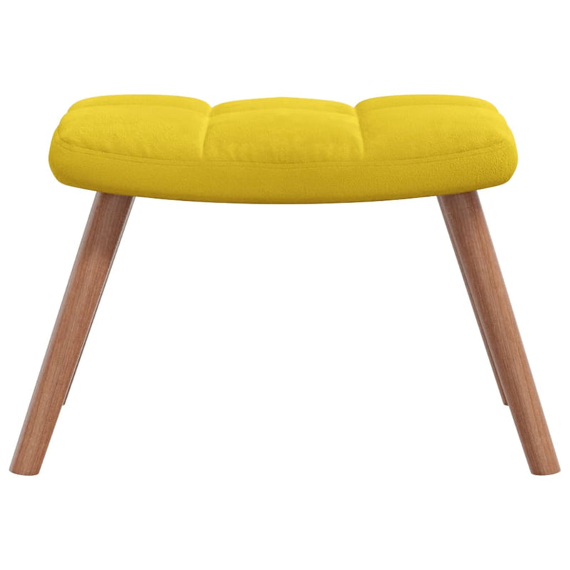 Chaise à bascule avec repose-pied Jaune moutarde Velours