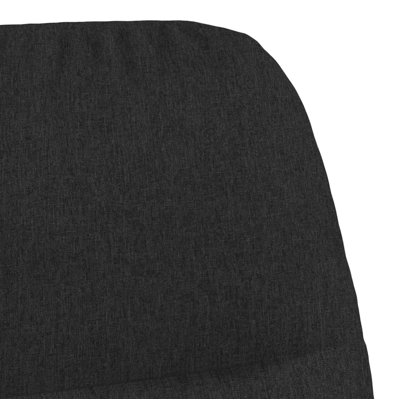 Chaise de relaxation avec tabouret Noir Tissu