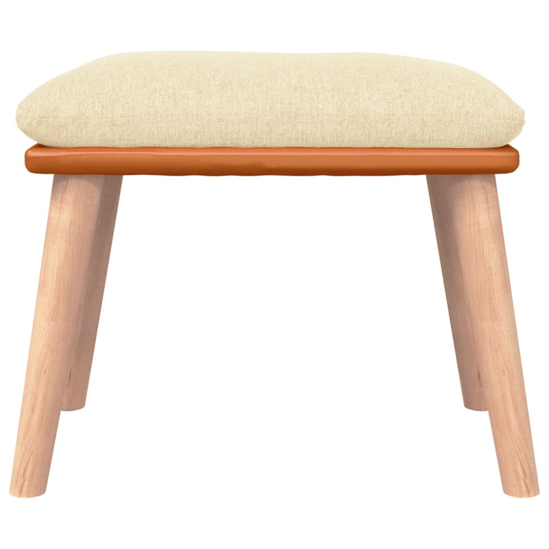 Chaise à bascule avec tabouret Blanc crème Tissu