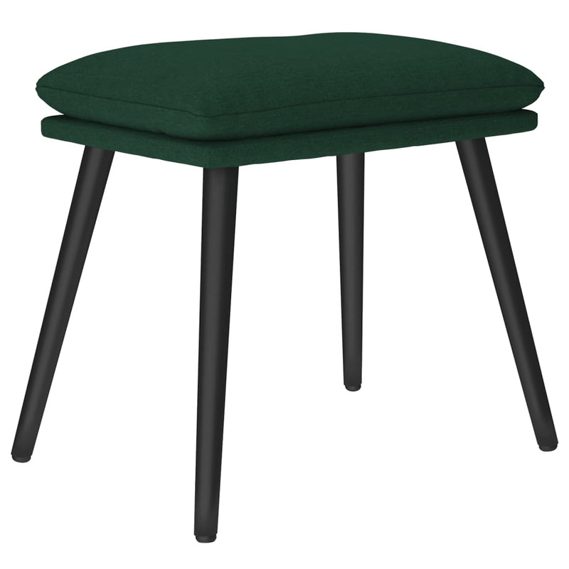 Chaise de relaxation avec tabouret Vert foncé Tissu