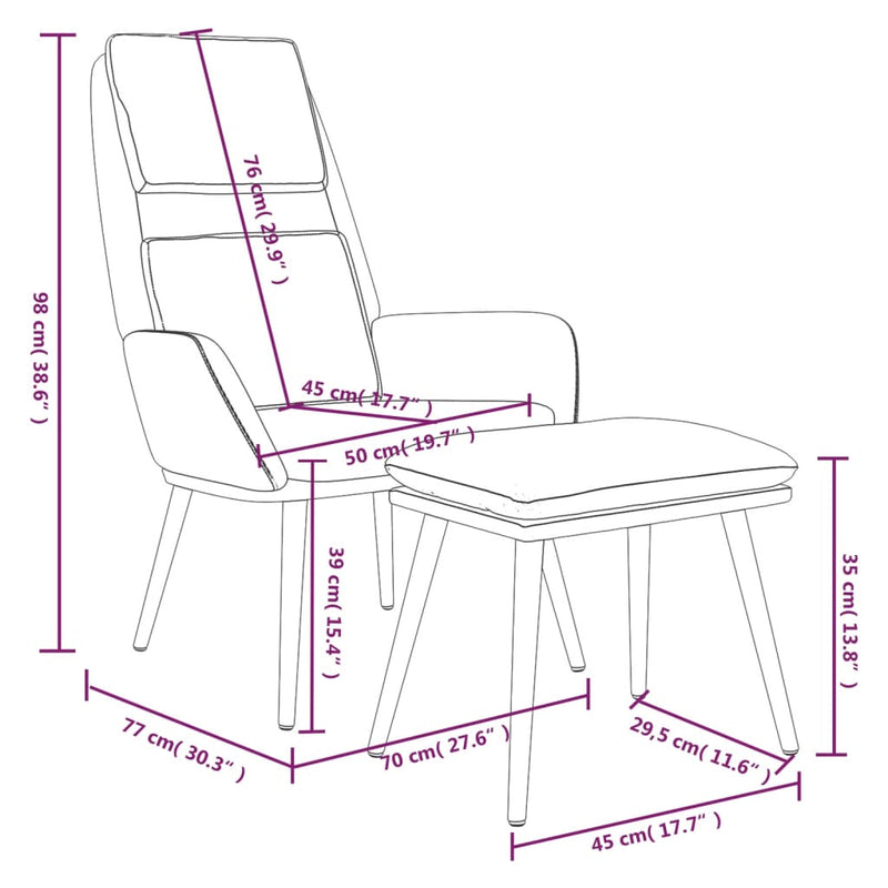 Chaise de relaxation avec tabouret Vert foncé Tissu