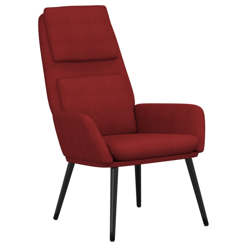 Chaise de relaxation avec tabouret Rouge bordeaux Tissu