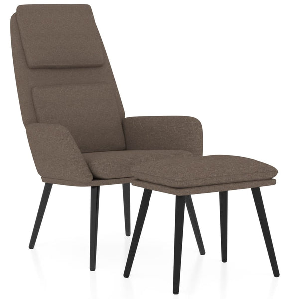 Chaise de relaxation avec tabouret Taupe Tissu