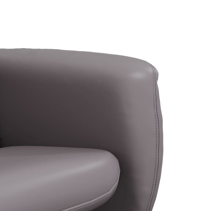 Fauteuil inclinable avec repose-pied gris similicuir